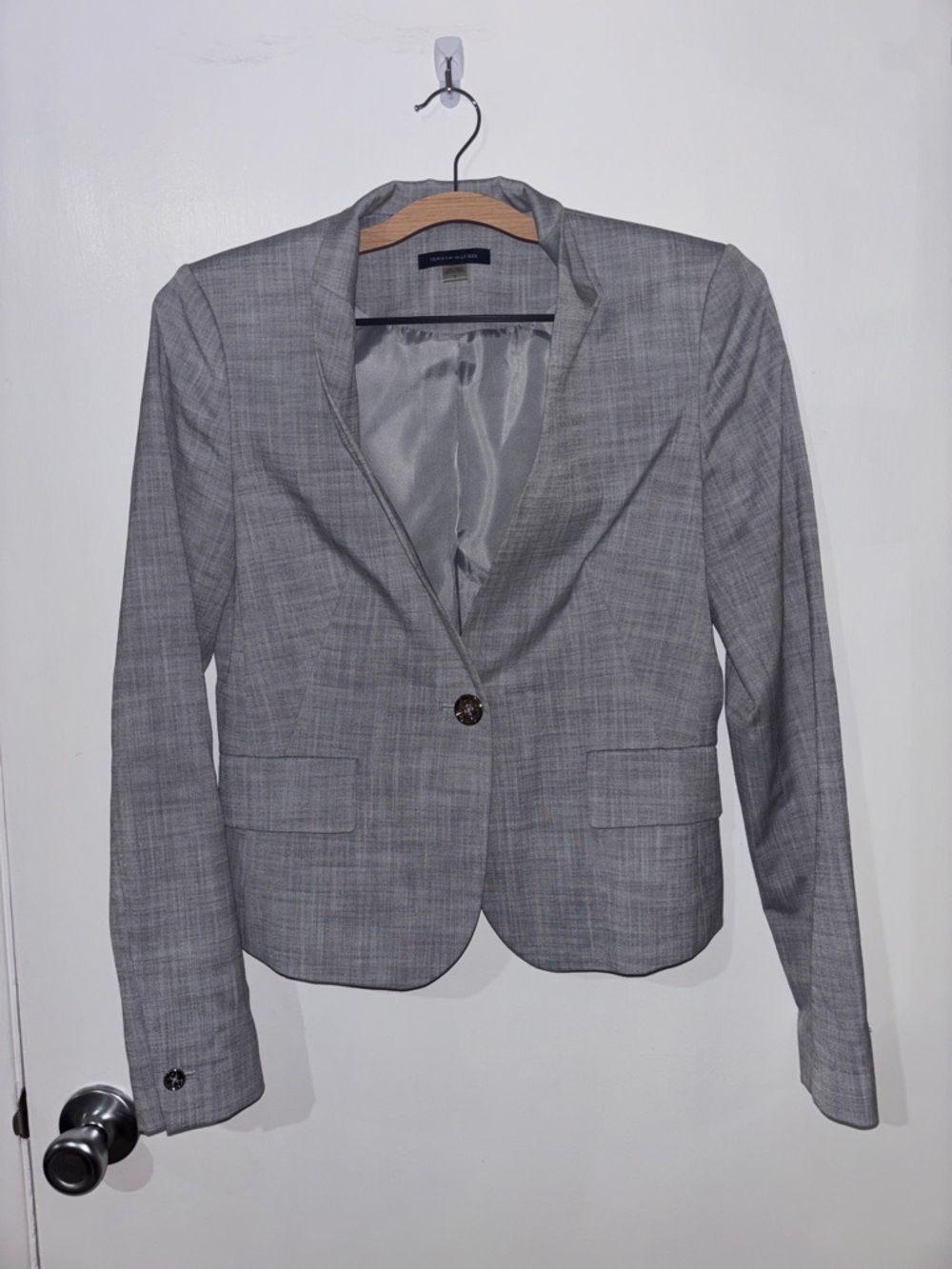 Tommy Hilfiger Light Gray Plaid Women's Blazer